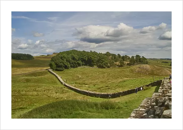 A section of Hadrians Wall at Housesteads Fort, Bardon Mill, UNESCO World Heritage Site