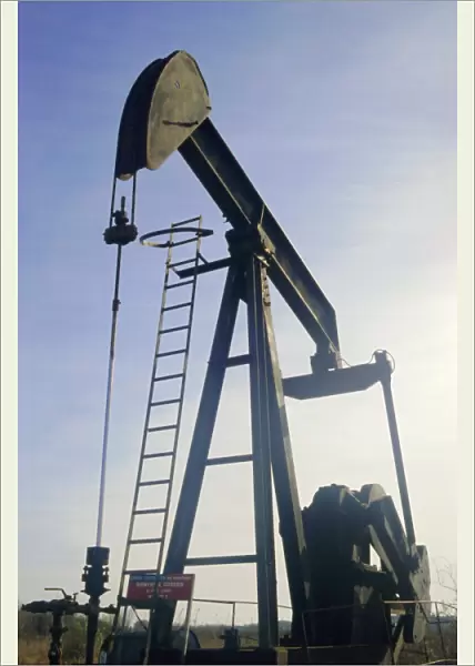 A nodding donkey oil pump