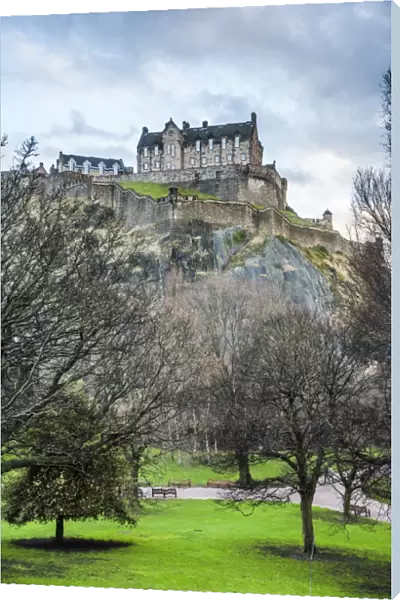 Edinburgh Castle, UNESCO World Heritage Site, seen from Princes Street Gardens, Edinburgh