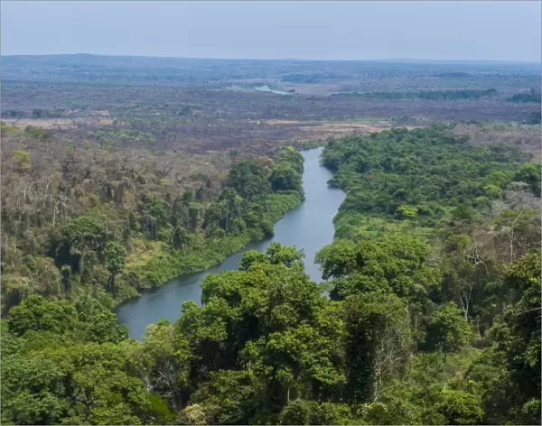 Lucala River flowing out from the Kalandula Falls, Malanje province, Angola, Africa