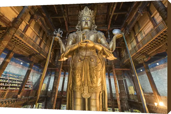Avalokitesvara statue in Gandan monastery, Ulan Bator, Mongolia, Central Asia, Asia