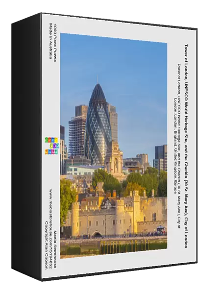 Tower of London, UNESCO World Heritage Site, and the Gherkin (30 St. Mary Axe), City of London