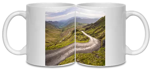 Hardknott Pass in Lake District National Park, UNESCO World Heritage Site, Cumbria