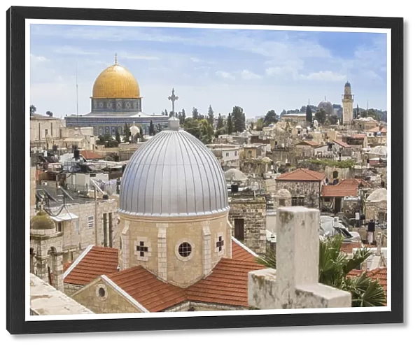 Israel, Jerusalem, View of Dome of the Rock and the Old Town