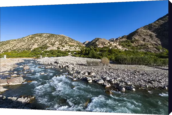 Panjshir River flowing through the Panjshir Valley, Afghanistan, Asia