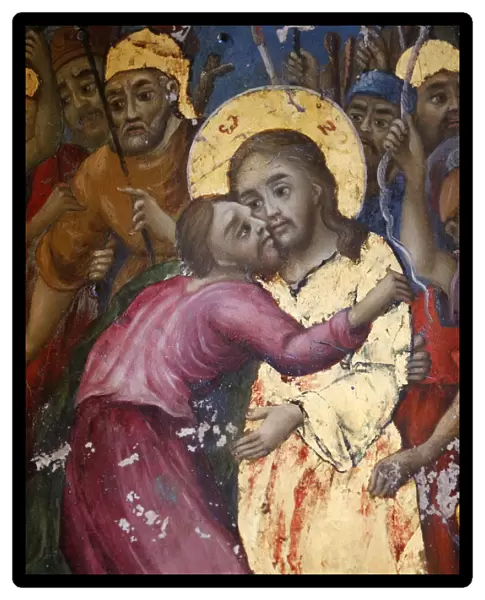 The kiss of Judas, Holy Sepulchre Church, Jerusalem, Israel, Middle East