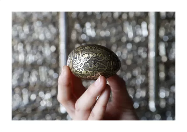 Islamic egg with surats, Chau Doc, Vietnam, Indochina, Southeast Asia, Asia