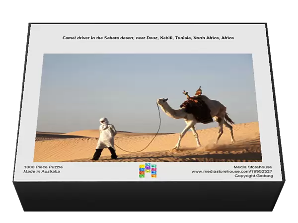 Camel driver in the Sahara desert, near Douz, Kebili, Tunisia, North Africa, Africa