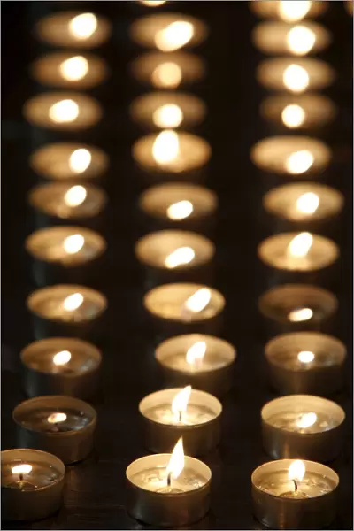 Candles in the Santuario della Consolata, Turin, Piedmont, Italy, Europe