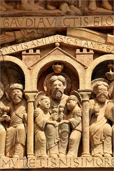 Detail of the tympanum depicting the Last Judgment and Heaven