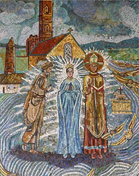 Irish mosaic, Annunciation Basilica, Nazareth, Galilee, Israel, Middle East