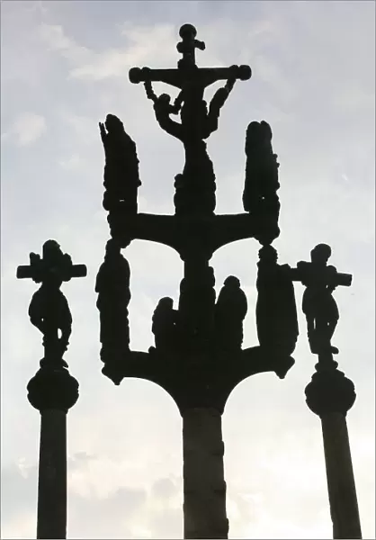 Saint-Thegonnec calvary, depicting the Crucifixion, Saint Thegonne, Finistere, Brittany