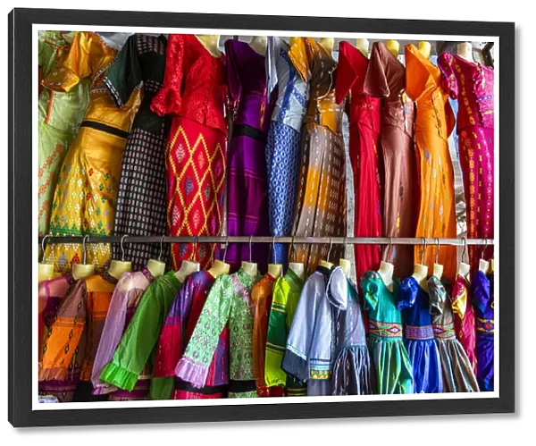 Colourful clothes, Myitkyina, Kachin state, Myanmar (Burma), Asia