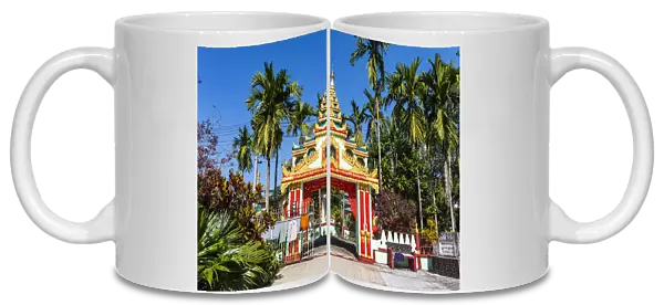 Entrance to the Su Taung Pyi pagoda, Myitkyina, Kachin state, Myanmar (Burma), Asia