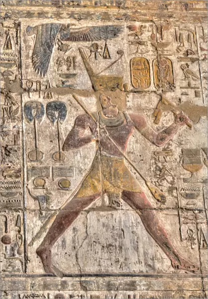Pharaoh, Bas Reliefs, Sanctuary, Luxor Temple, UNESCO World Heritage Site, Luxor, Thebes