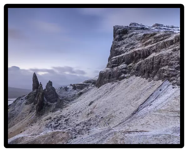 Old Man of Storr and the Storr mountain on the Isle of Skye, Inner Hebrides, Scotland