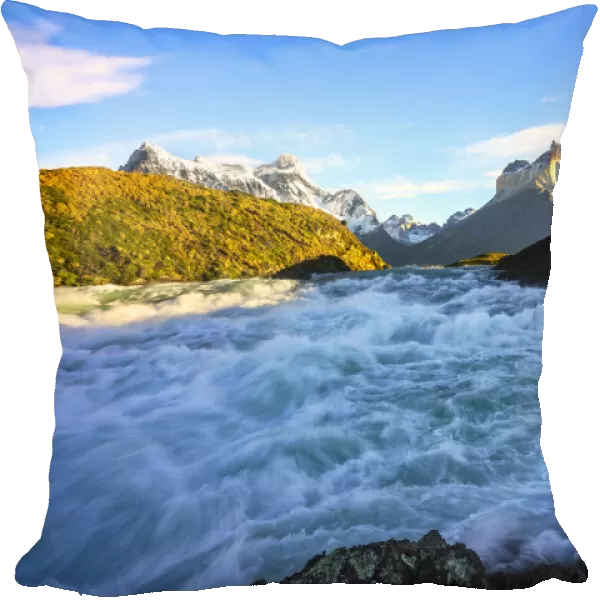 Salto Grande Waterfall and Los Cuernos del Paine, Torres del Paine National Park