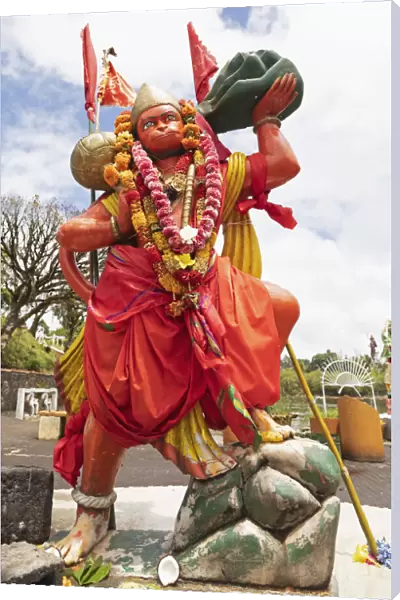 Statue of Hanuman, the Hindu monkey god and companion of Rama, at Ganga Talao, Mauritius, Indian Ocean, Africa