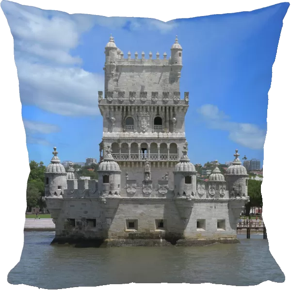 Belem Tower, UNESCO World Heritage Site, viewed from the Tagus river, Lisbon, Portugal, Europe