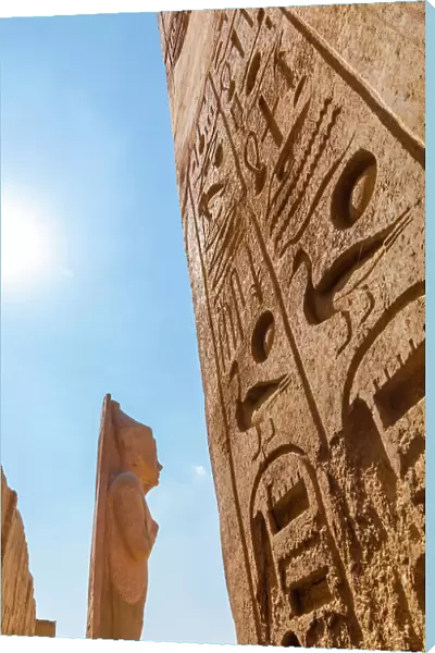 Statue and Obelisk at Luxor Temple, Luxor, Thebes, UNESCO World Heritage Site, Egypt, North Africa, Africa