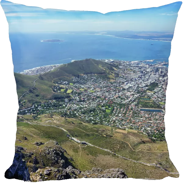View of Cape Town from top of Table Mountain, Cape Town, South Africa, Africa