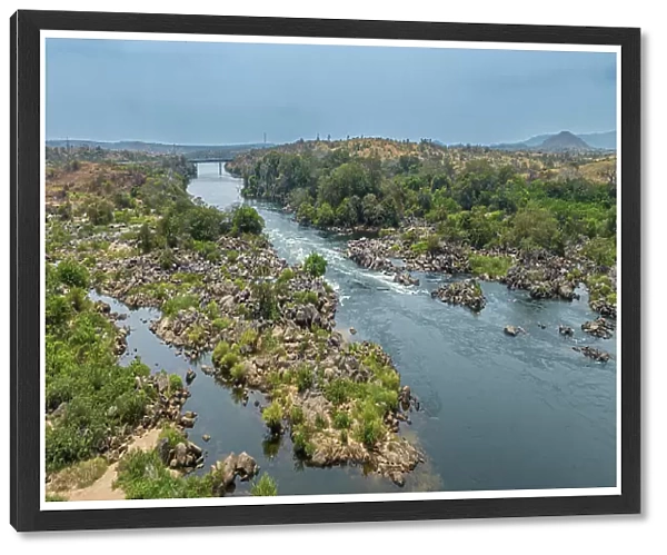 Aerial of the Cuanza river, Cuanza Sul province, Angola, Africa