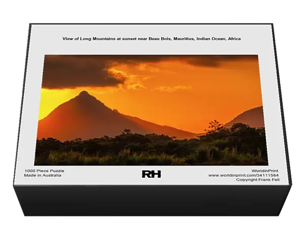 View of Long Mountains at sunset near Beau Bois, Mauritius, Indian Ocean, Africa