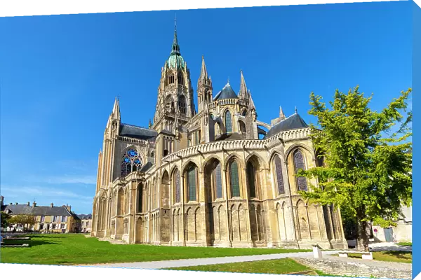 The Exterior of Bayeux Cathedral, Bayeux, Normandy, France, Europe