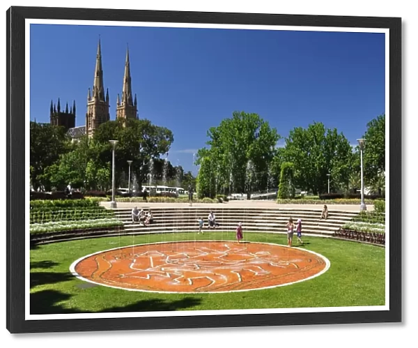 Hyde Park and St. Marys Cathedral, Sydney, New South Wales, Australia, Pacific