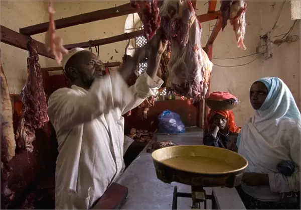 Muslim butcher in Harar, Ethiopia, Africa
