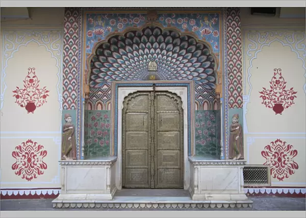Door, City Palace, Jaipur, Rajasthan, India, Asia