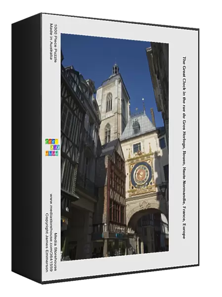 The Great Clock in the rue du Gros Horloge, Rouen, Haute Normandie, France, Europe