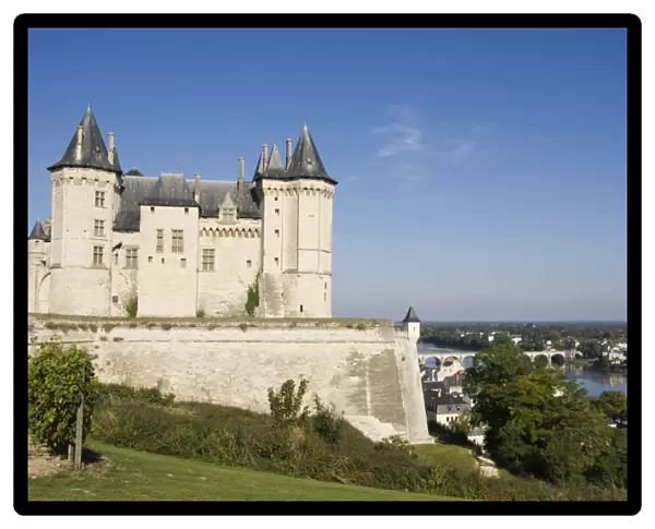 The Chateau de Saumur overlooking the River Loire and city, Maine-et-Loire