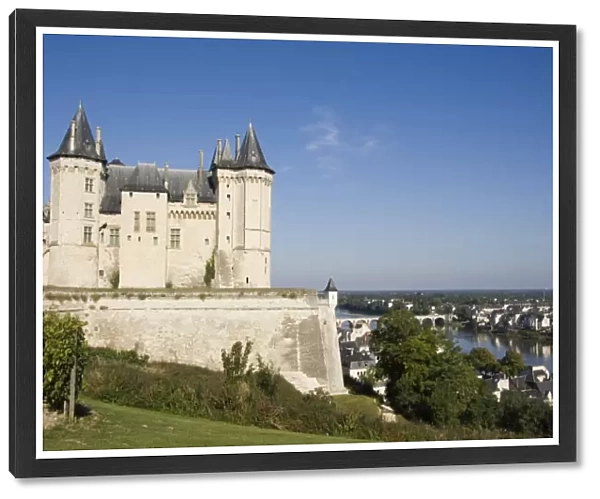 The Chateau de Saumur overlooking the River Loire and city, Maine-et-Loire