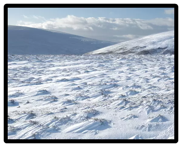 Cairngorm Mountains in winter snow, near Lecht Ski Area, Tomintoul, Highlands
