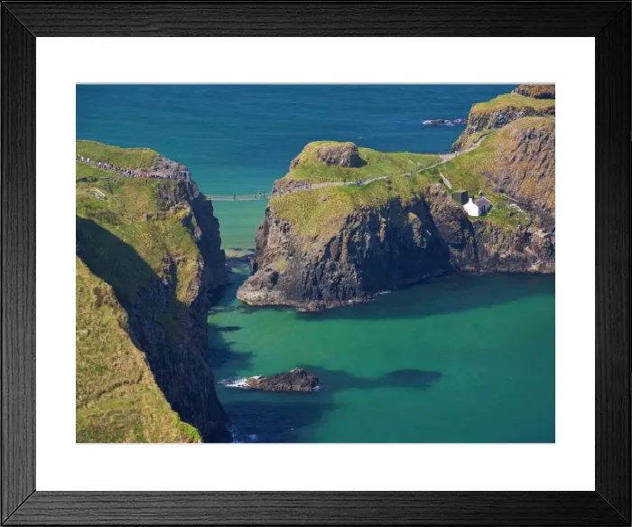 Framed Print : Carrick-a-Rede Rope Bridge Print, Northern Ireland