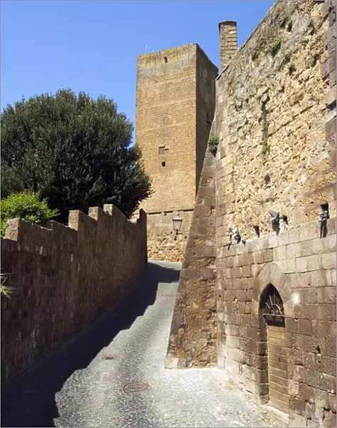 City walls and Lavello Tower, Tuscania, Viterbo, Lazio, Italy, Europe