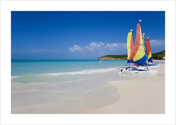 Dickenson Bay beach, the largest and most famous beach in Antigua, Leeward Islands