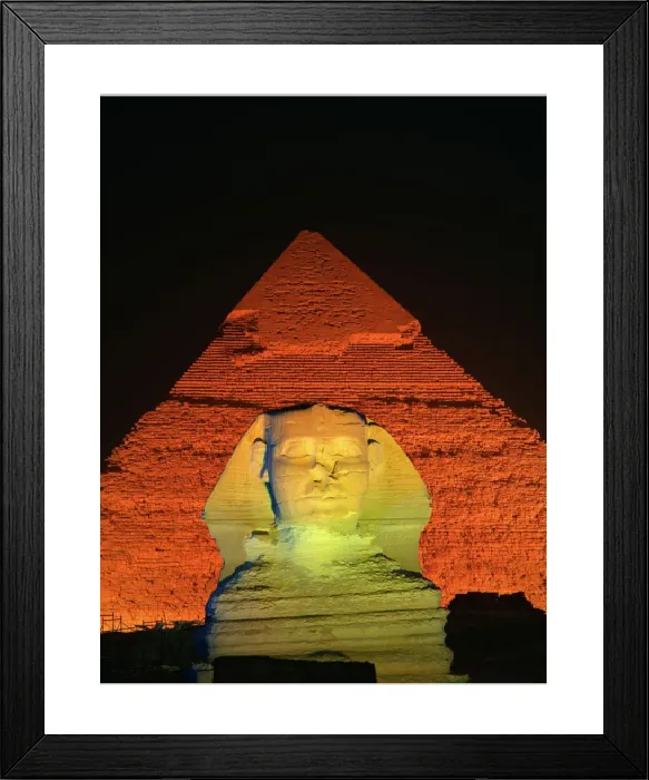 Framed Print : The Sphinx and Pyramid at Giza, Cairo Print