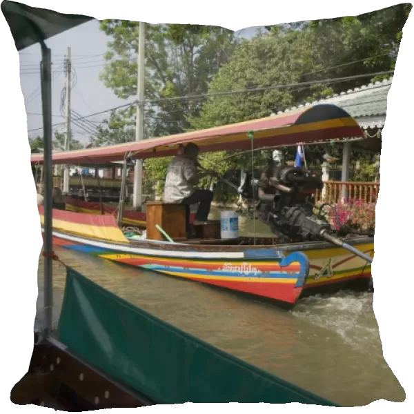 Long tail boat on canal, Bangkok, Thailand, Southeast Asia, Asia
