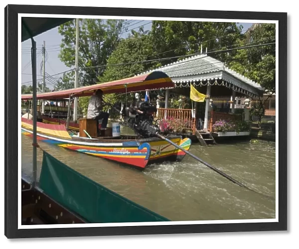 Long tail boat on canal, Bangkok, Thailand, Southeast Asia, Asia