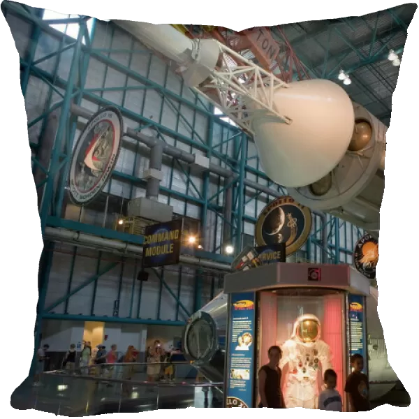Saturn V rocket, Command and Service modules, and a space suit from Apollo 13