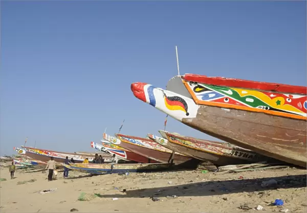 Fishing boats (pirogues), Mbour Fish Market, Mbour, Senegal, West Africa, Africa