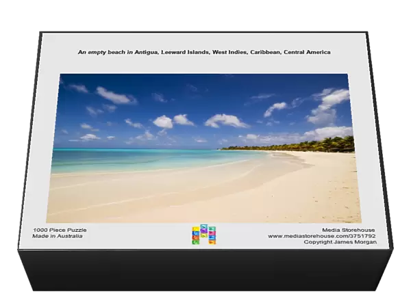 An empty beach in Antigua, Leeward Islands, West Indies, Caribbean, Central America