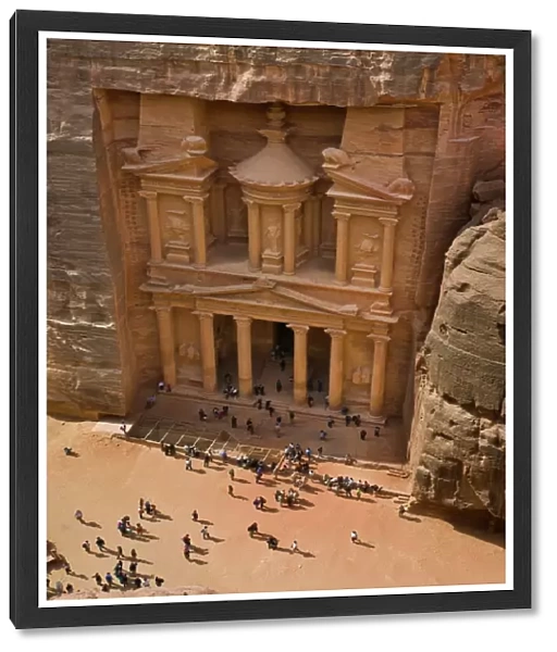 View over El Khazneh (the Treasury), Petra, UNESCO World Heritage Site