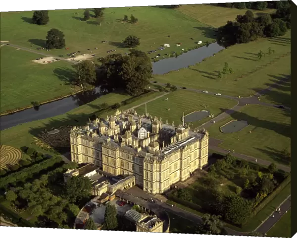 Aerial image of Longleat, an English country house, Horningsham, near Warminster