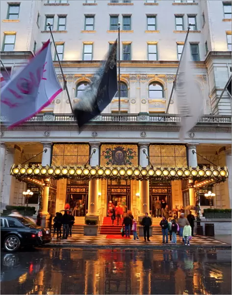 Entrance to the Plaza Hotel on Fifth Avenue, Manhattan, New York City, New York