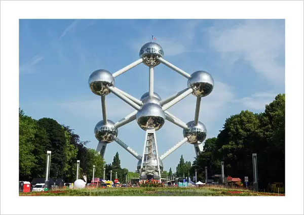 1958 World Fair, Atomium model of an iron molecule, Brussels, Belgium, Europe