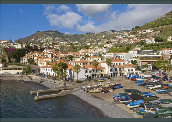Fishing boats in the small south coast harbour of Camara de Lobos, Madeira