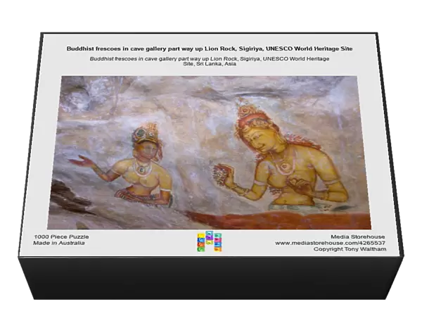 Buddhist frescoes in cave gallery part way up Lion Rock, Sigiriya, UNESCO World Heritage Site